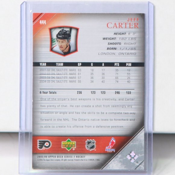 Jeff Carter Young Guns Rookie Card 2005/06 Card #444 - Picture 2 of 4